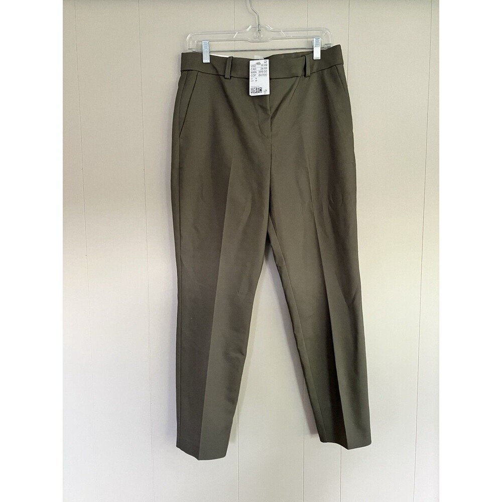 NWT H&M Women’s Size 10 Taupe Tailored Ankle Dress Work Office Pants Stretch